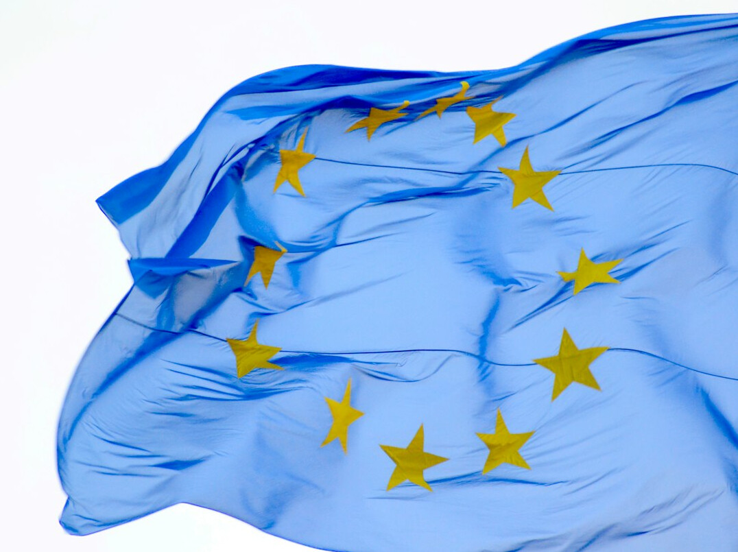 european union flag waving