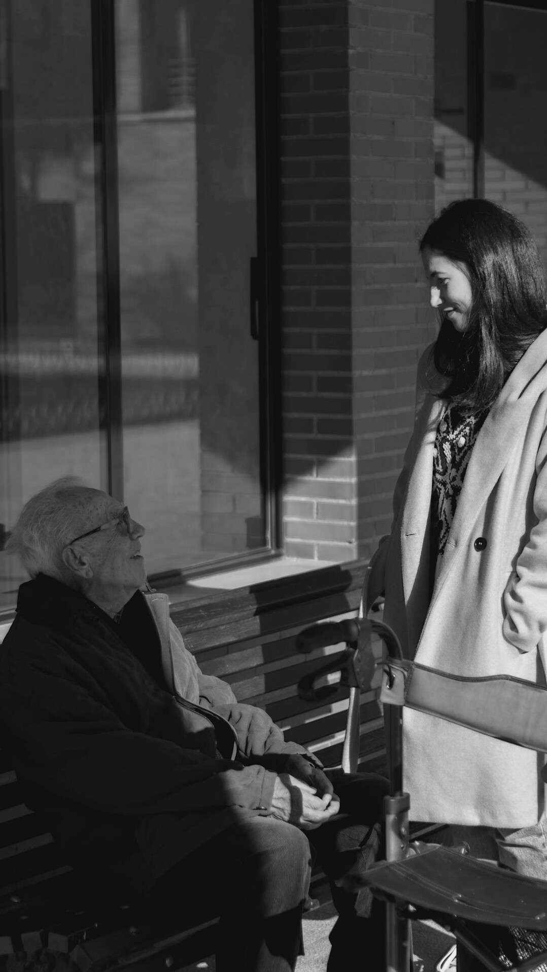 Female sociologist interviewing an older participant during a research interview