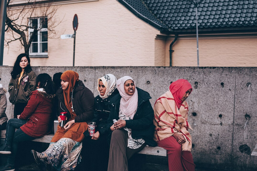 diverse group of europeans talking