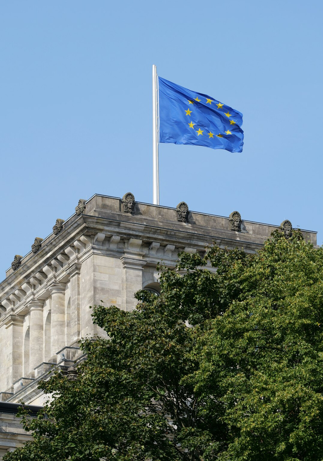 european union flag waving